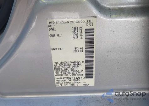 2022 Nissan Altima Sr Fwd z USA, uszkodzony, nr VIN 1N4BL4CV4NN316970